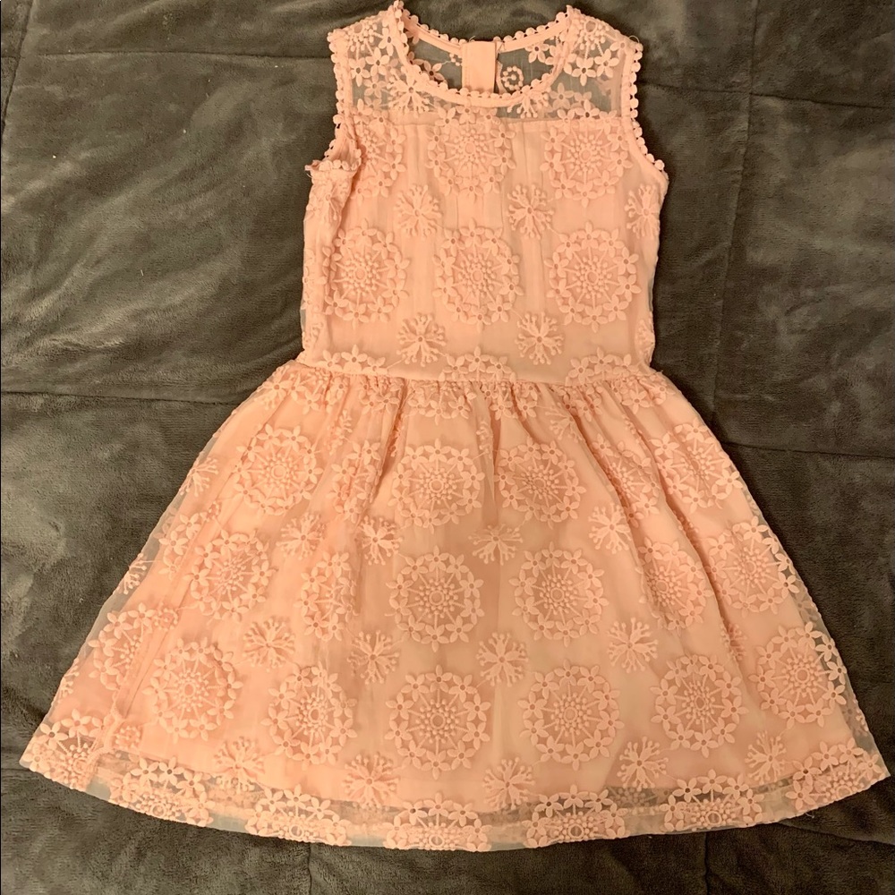 Size 8 “Btween” fit n flare powder pink dress